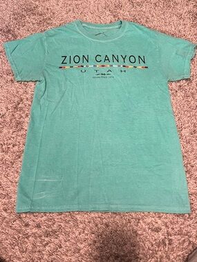 Zion Canyon Utah Graphic Tee - Mint Green